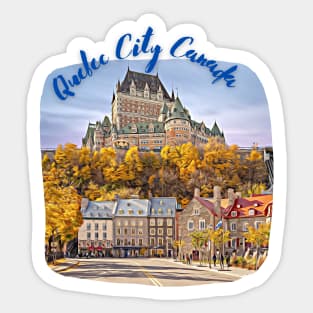 Quebec City Canada Skyline Painting Sticker